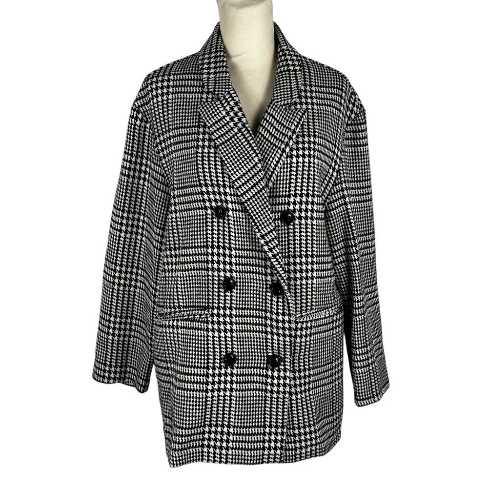 Like new Polly Black and White Houndstooth Double Breasted Blazer Size 6